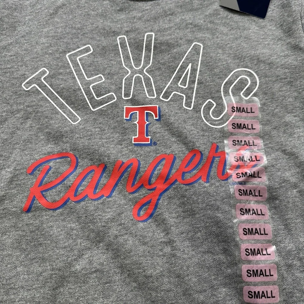 NWT Ladies‎ Texas Rangers Top Sweat Shirt MLB Gray Women's Small Soft Fleece - Picture 2 of 11